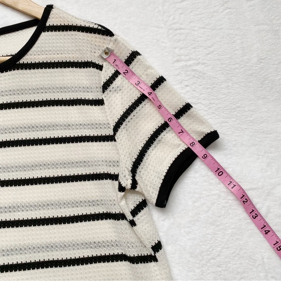 Black & White Semi Sheer Knit Top - Picture 4 of 9